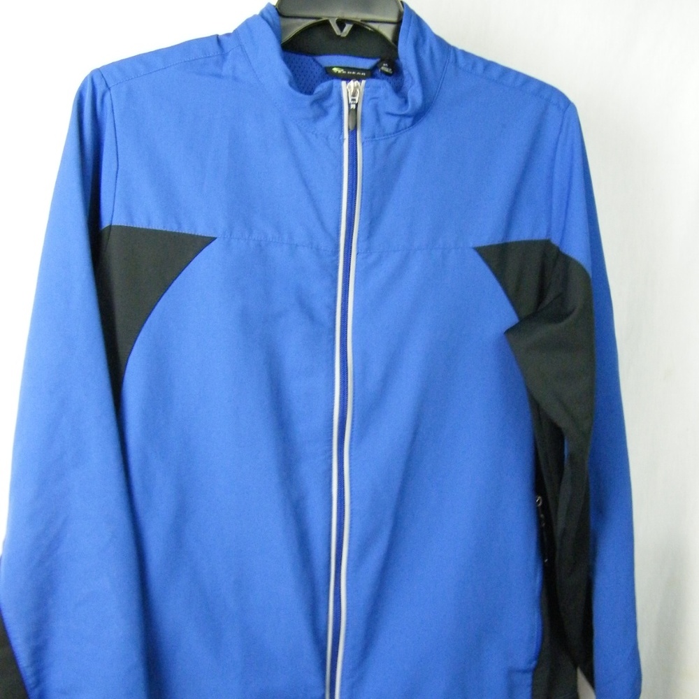 EUC Tek Gear Blue Black Zip Up Jacket Size M Sport